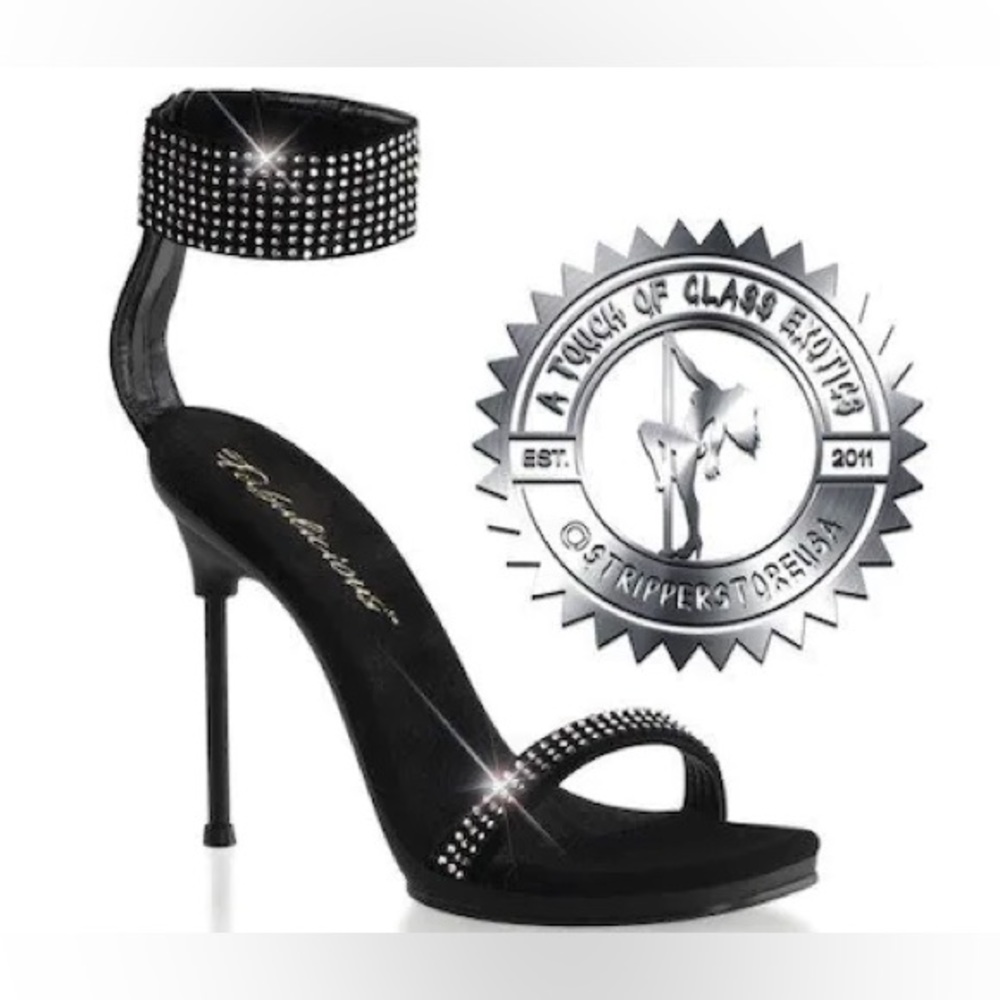 Rhinestone Ankle Cuff Mini Platform Stiletto High… - image 5